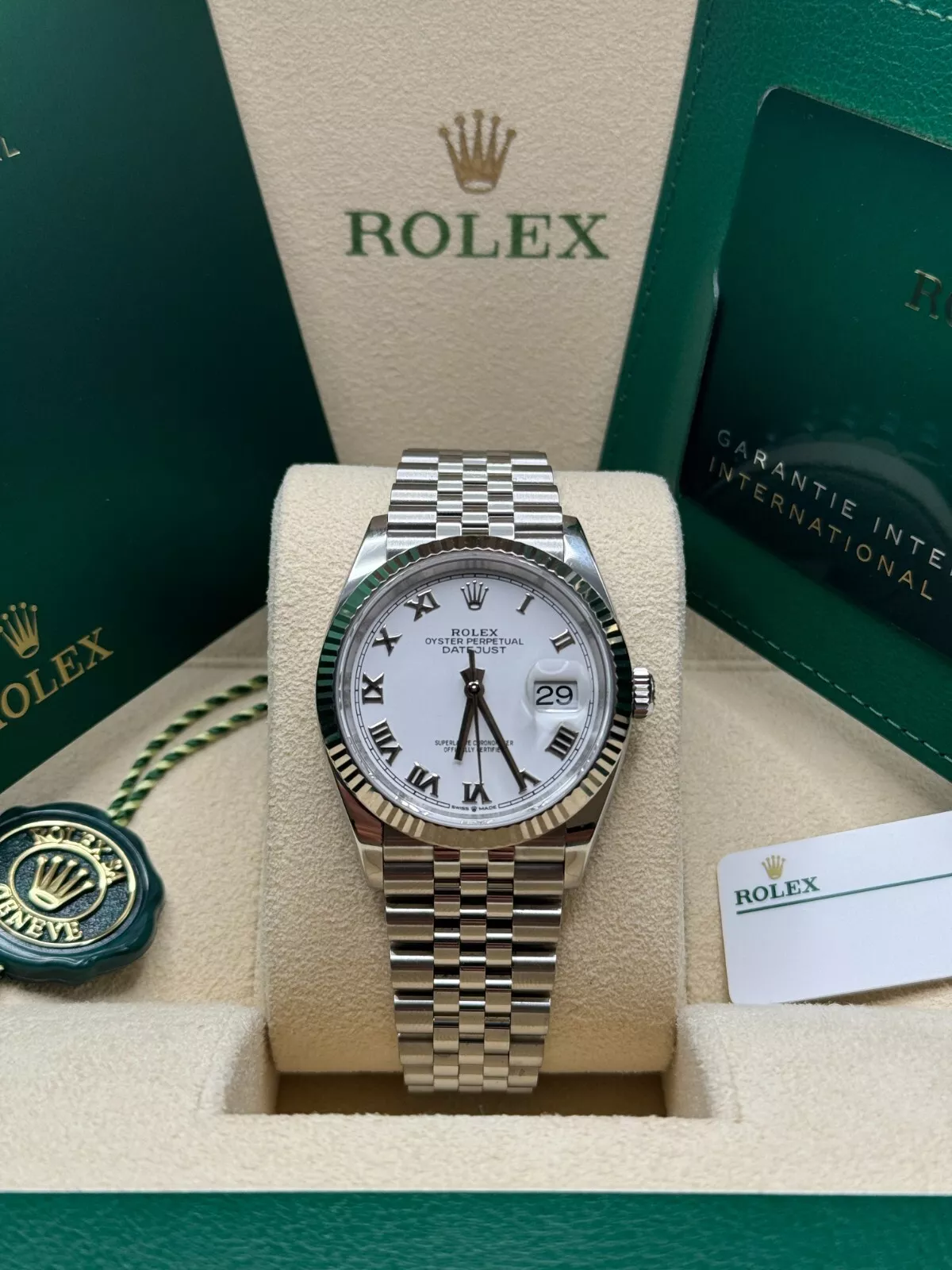 RLX Datejust 41mm 126334 White Roman Oyster Stainless Steel Mens Watch - LITELUX