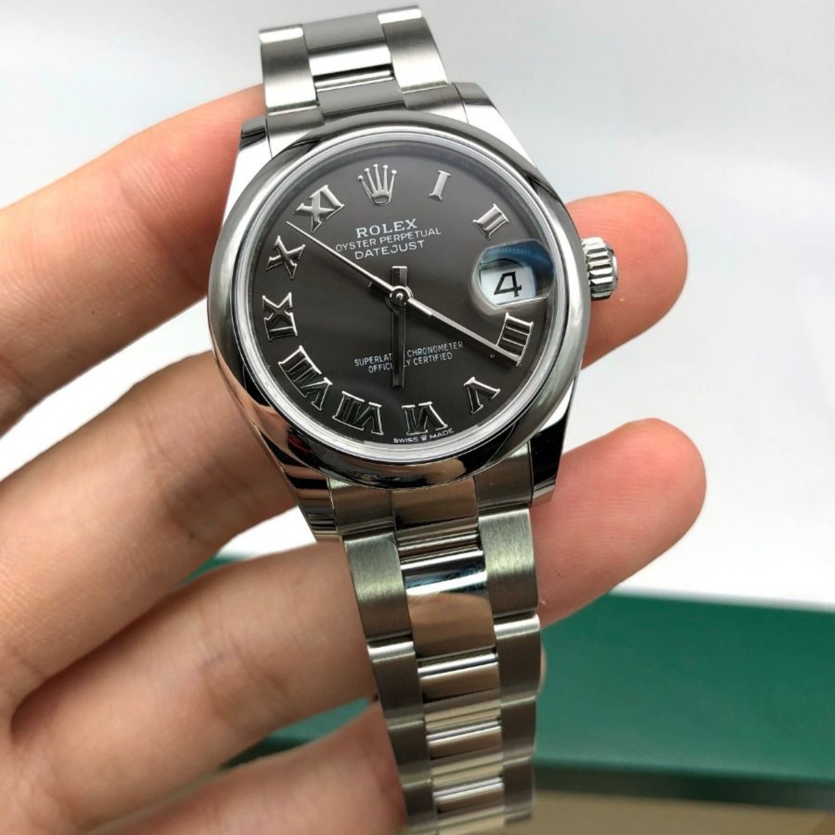 RLX Datejust m278240-0015/0016 31mm Dark Grey Roman Domed Bezel Oyster Oystersteel - LITELUX