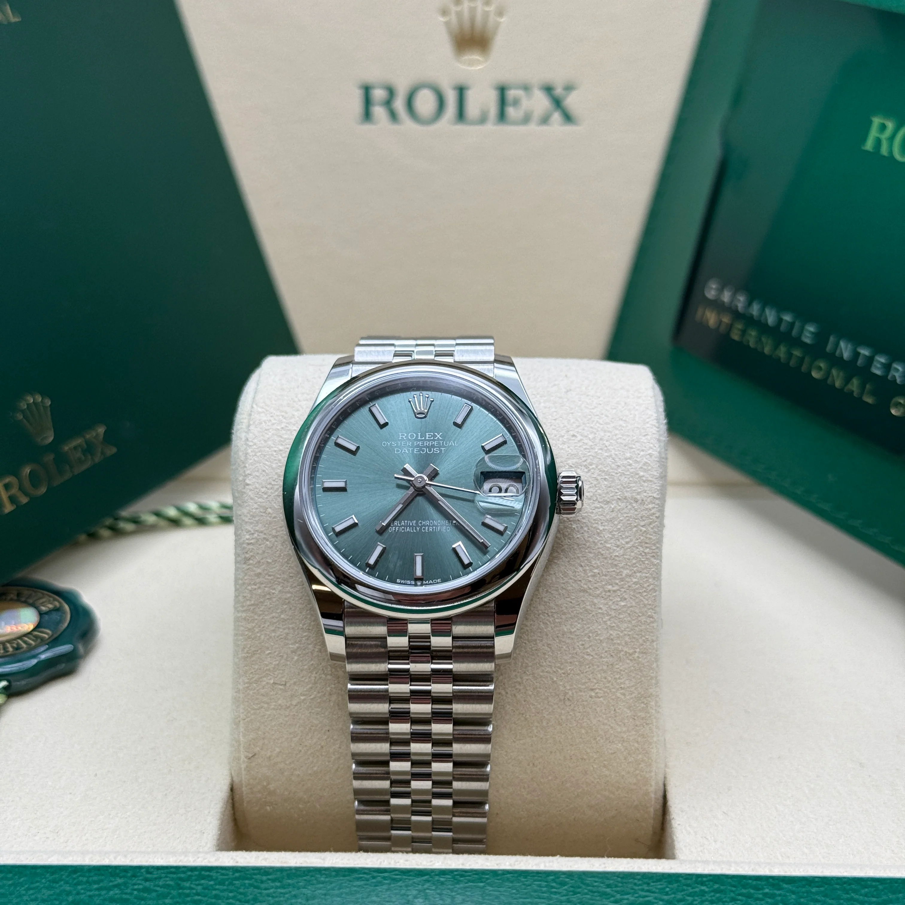 RLX Datejust m278240-0011/0012 31mm Green Stick Domed Bezel Oyster Oystersteel - LITELUX
