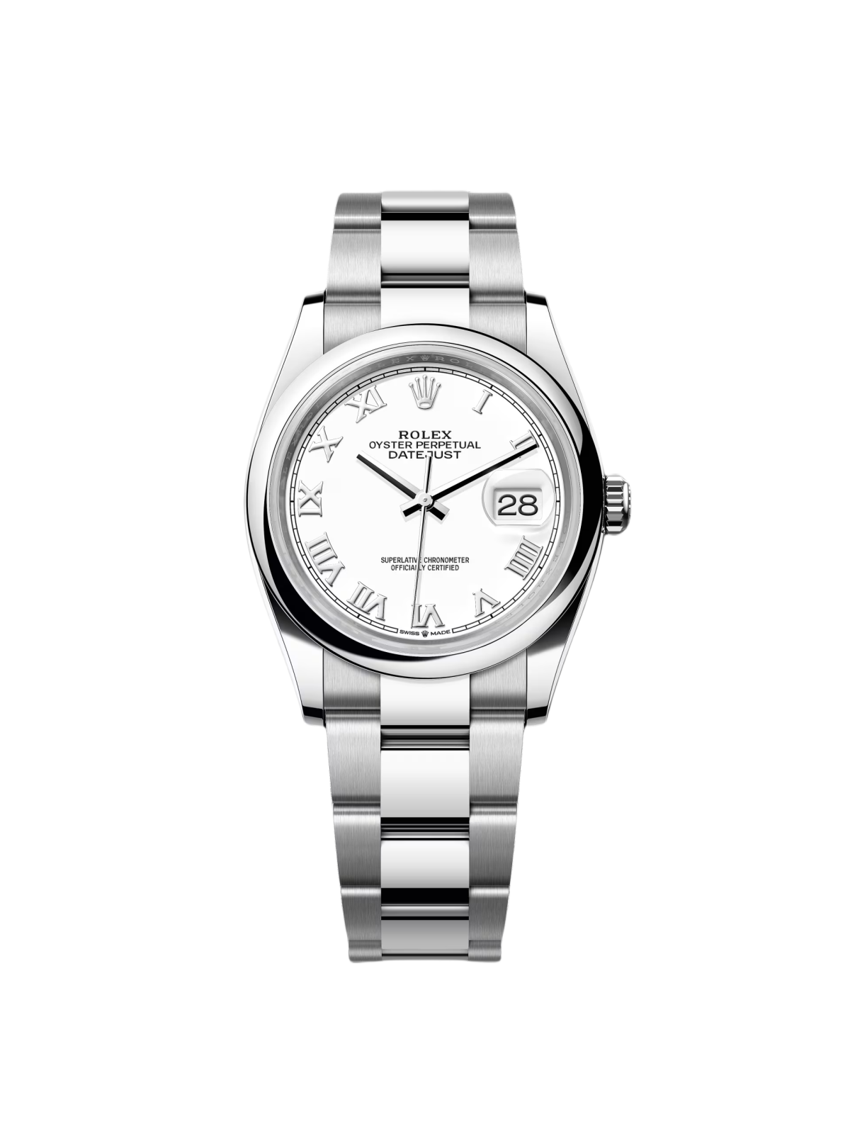 RLX Datejust 36mm 126200 Stainless Steel White Roman Dial Oyster - LITELUX