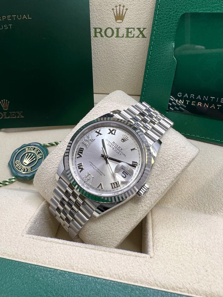 RLX Datejust 36mm 126234 White Roman Dial Oyster Stainless Steel Mens - LITELUX