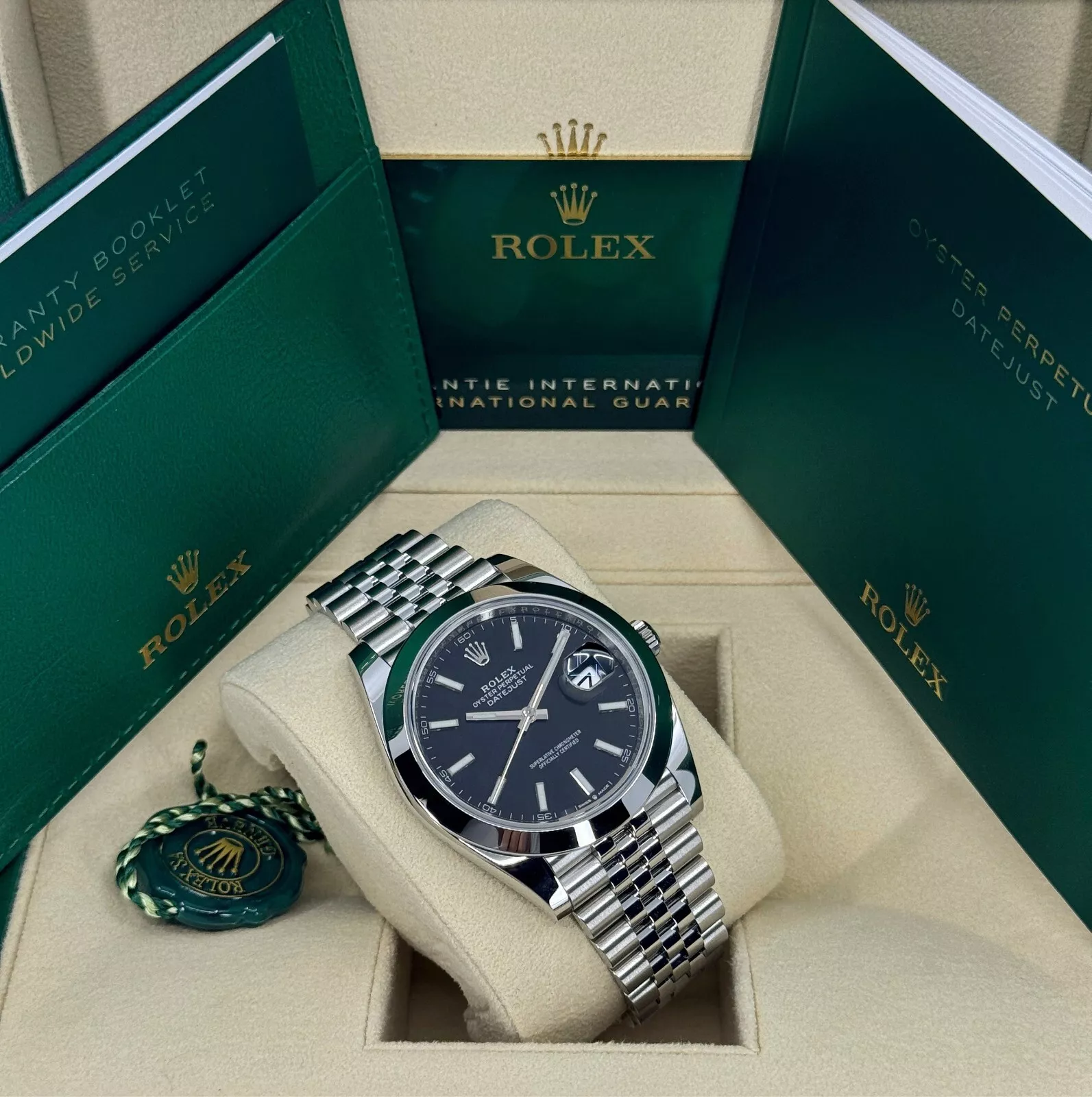 RLX Datejust 41mm 126300 Black Index Oyster 41mm Stainless Steel Watch - LITELUX