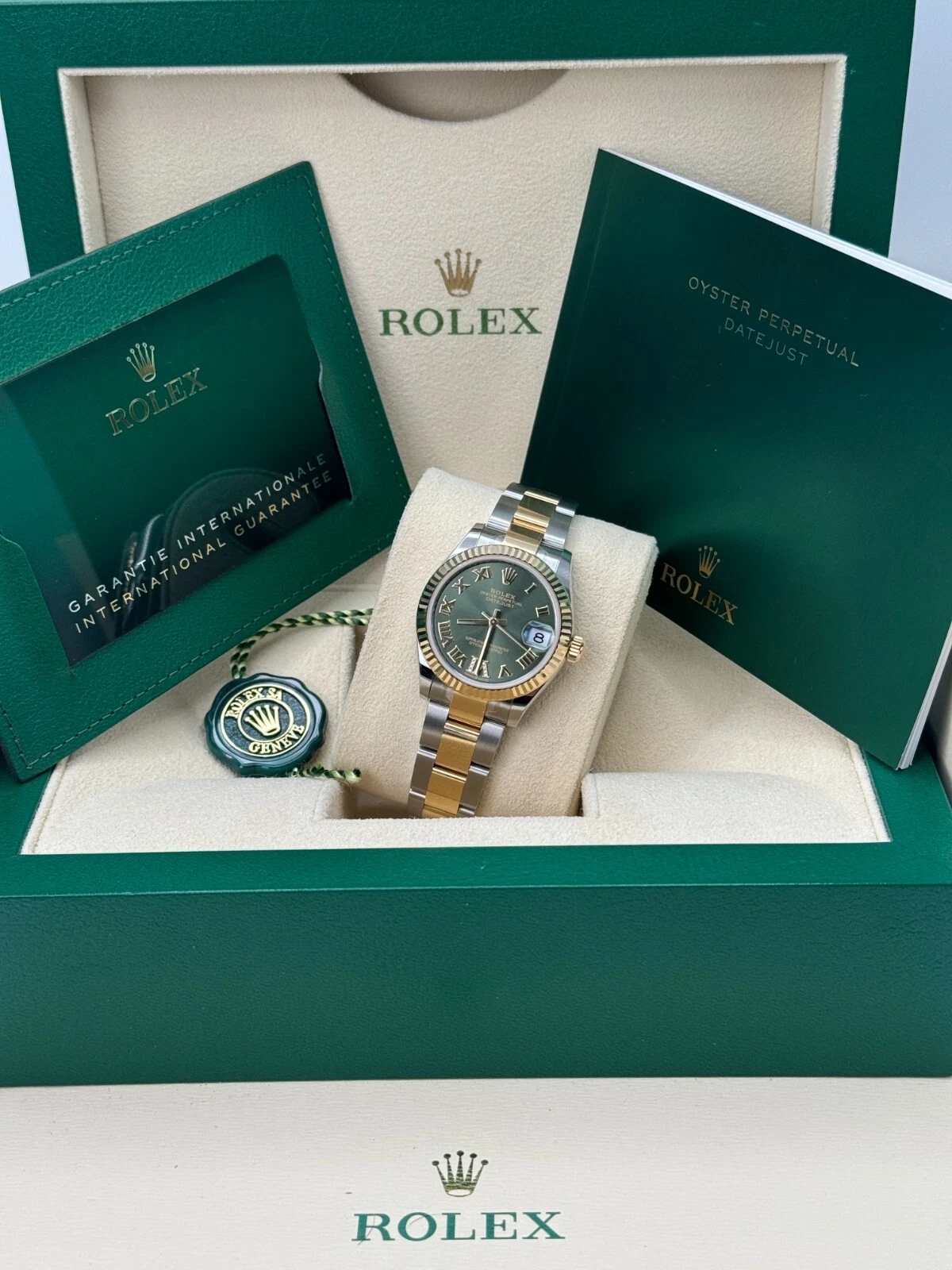 RLX Datejust m278273-0015/0016 31mm Olive Green Dial Stainless Steel and Yellow Gold Oyster Watch - LITELUX