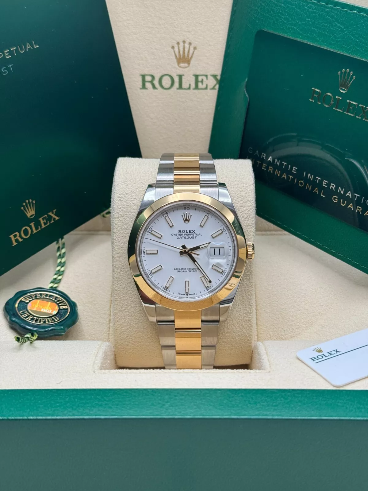 RLX Datejust 41mm 126303 White Index Oyster Steel and Yellow Gold Mens Watch - LITELUX