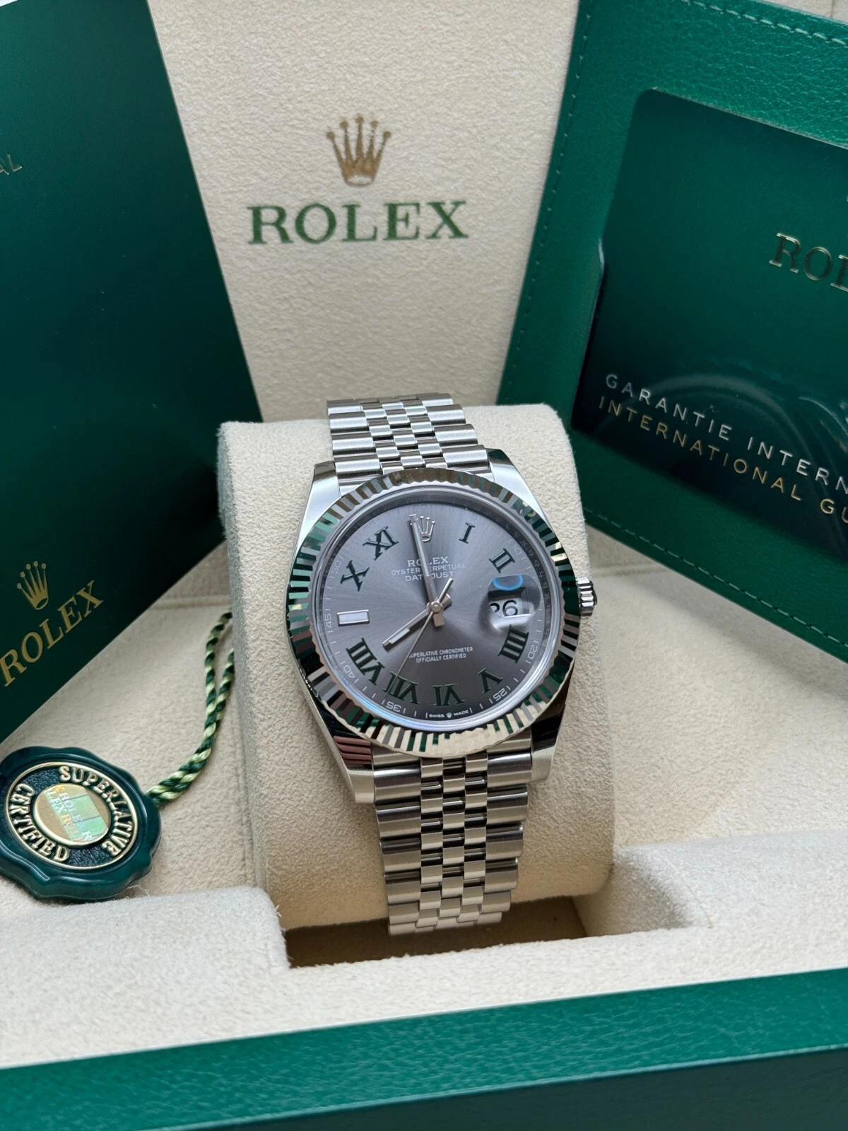 RLX Datejust 41mm 126334 Slate Roman Jubilee Stainless Steel Mens Watch - LITELUX