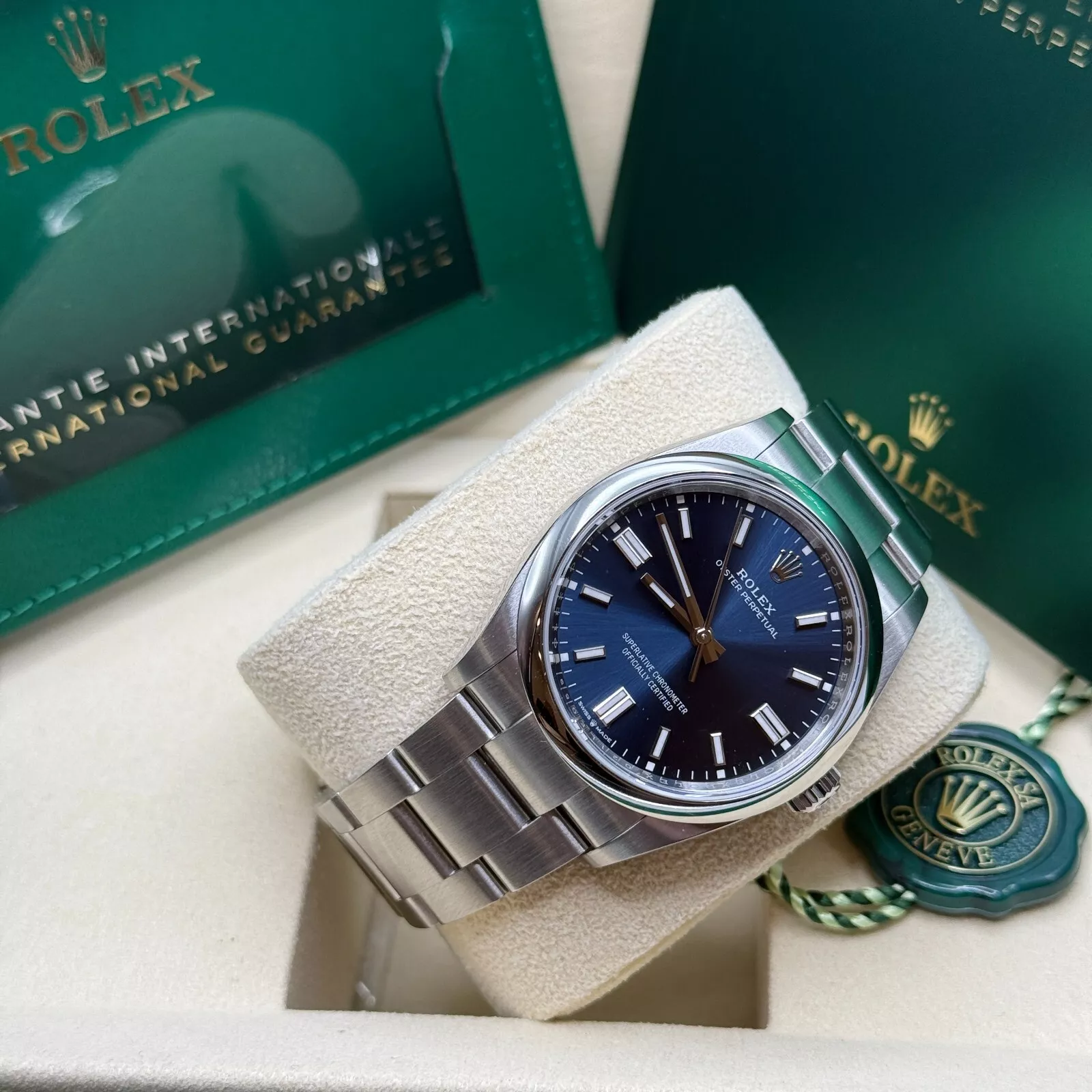 RLX Oyster Perpetual 36mm 126000-0015 Blue Dial Stainless Steel Oyster Bracelet - LITELUX