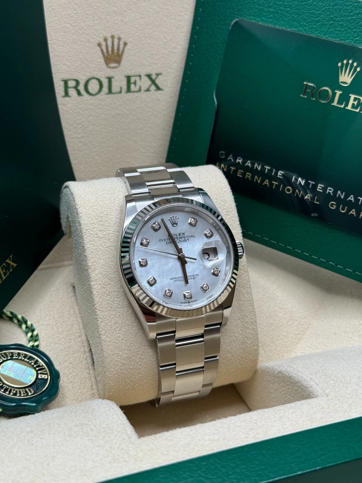 RLX Datejust 36mm 126234 Mother of Pearl Diamond Dial Oyster Stainless Steel - LITELUX