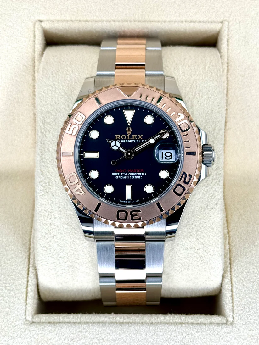 RLX Yacht-Master 37mm Steel and Everose Gold Watch - Black Dial - Oyster Bracelet 268621 - LITELUX