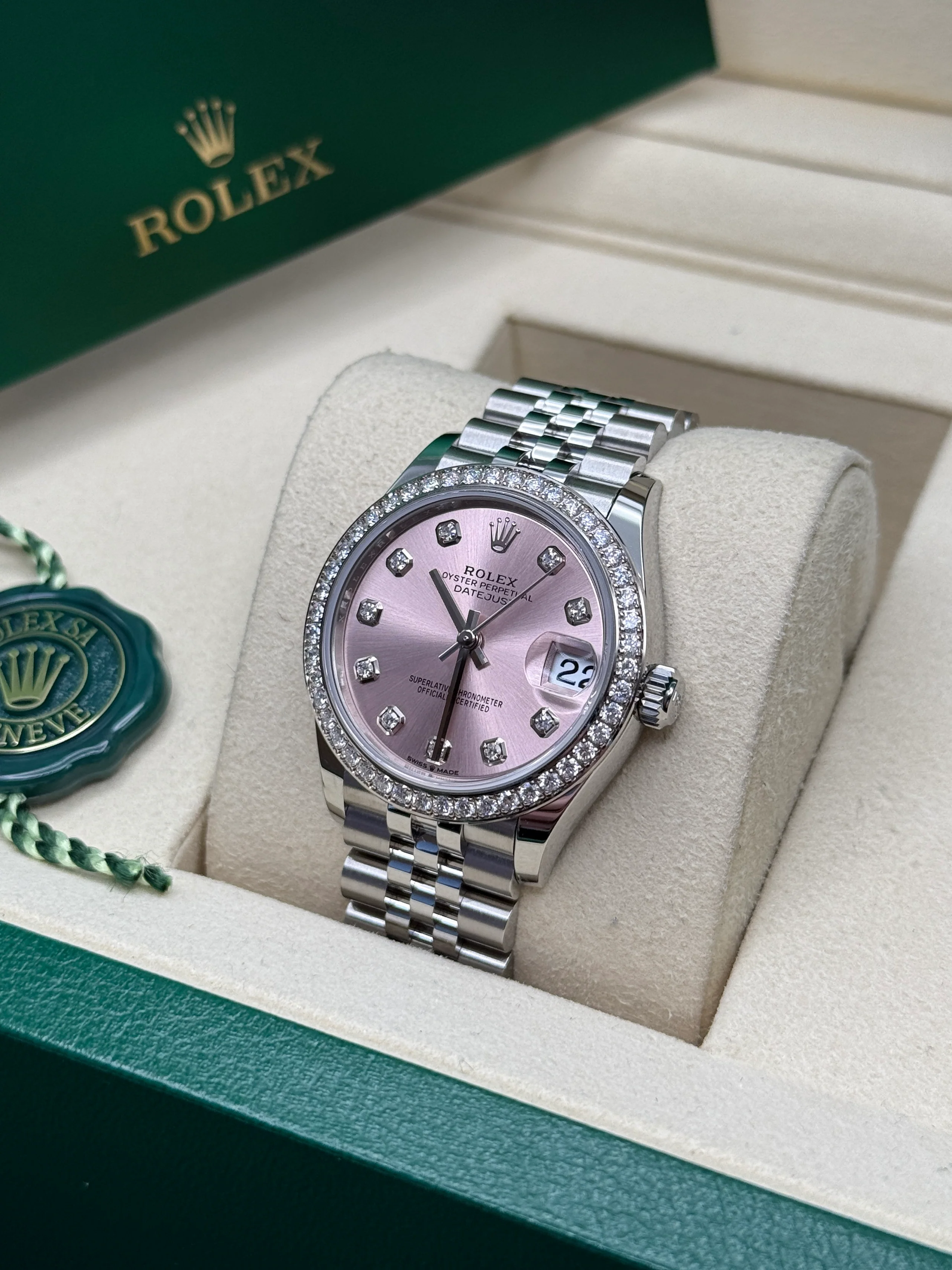 RLX Datejust m278384RBR-0035/0036 Pink 31mm Dial Oyster Watch - LITELUX