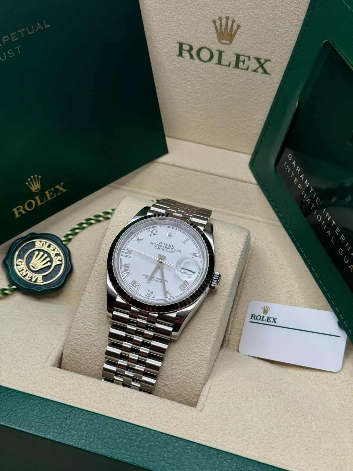 RLX Datejust 41mm 126334 White Roman Oyster Stainless Steel Mens Watch - LITELUX