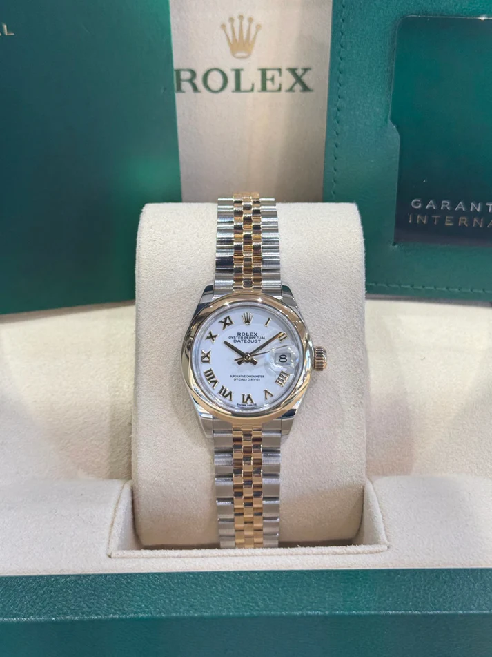 RLX Lady-Datejust 28mm 279163 White Roman Dial Oyster Bracelet - LITELUX