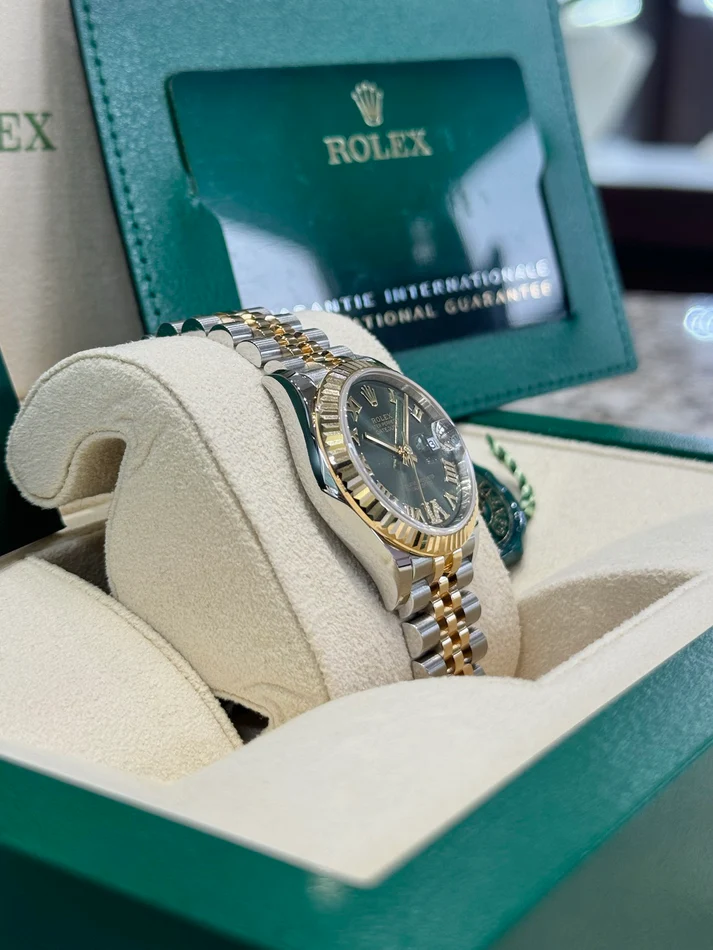 RLX Datejust m278273-0015/0016 31mm Olive Green Dial Stainless Steel and Yellow Gold Oyster Watch - LITELUX