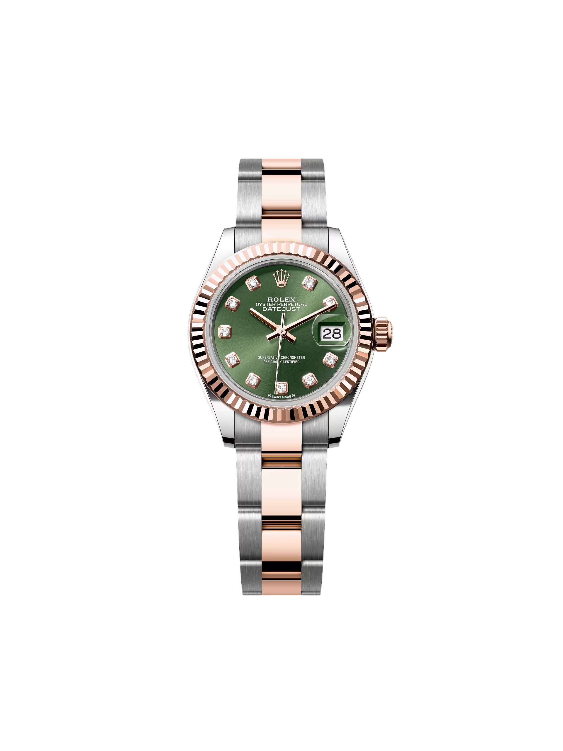 RLX Lady-Datejust 28mm 279171 Green Diamond Oyster Stainless Steel and Rose Gold - LITELUX