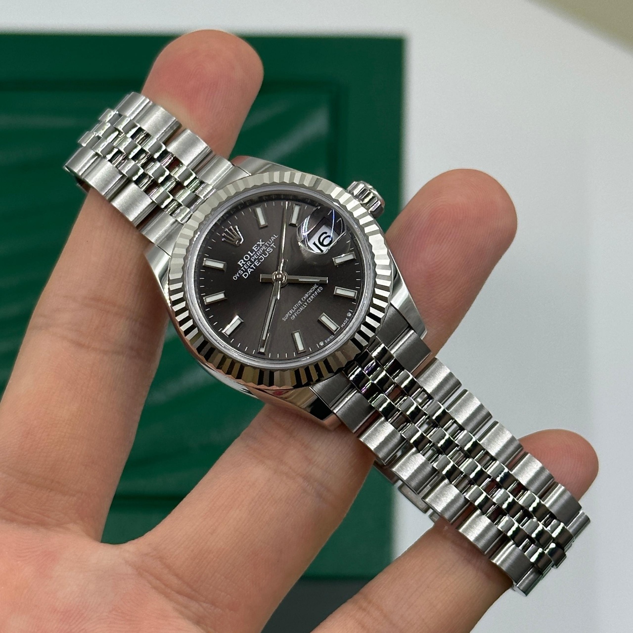 RLX Lady-Datejust 28mm 279174 Dark Grey Dial Oyster Bracelet - LITELUX