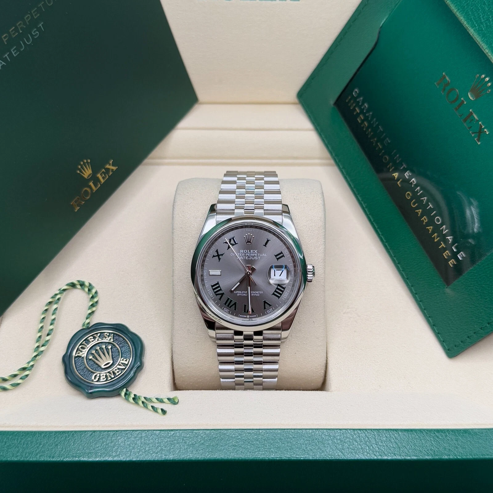 RLX Datejust 36mm 126200 Oyster Perpetual Wimbledon Dial Jubilee Stainless Steel - LITELUX