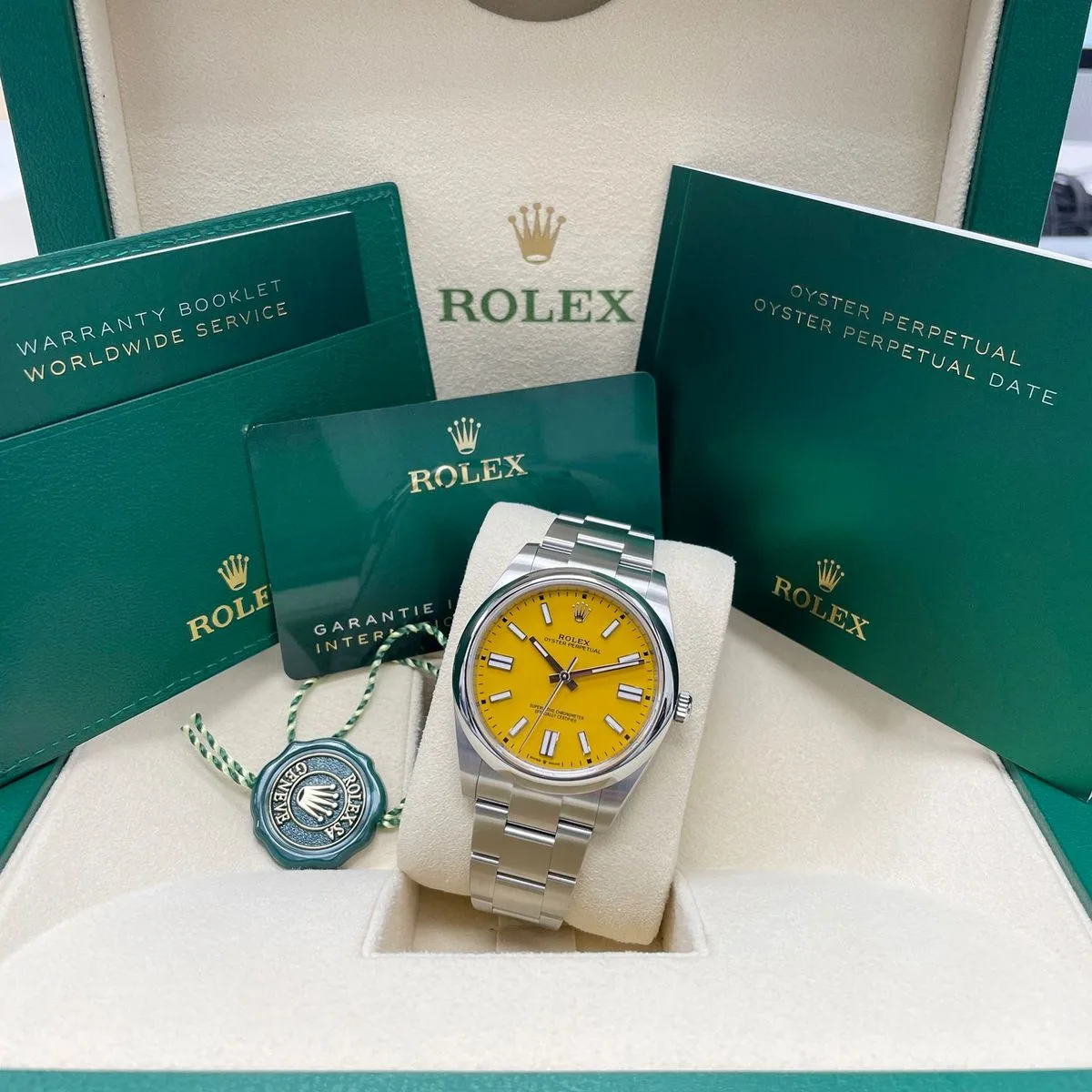 RLX Oyster Perpetual 36mm 126000-0004 Yellow Dial Stainless Steel Oyster Bracelet - LITELUX