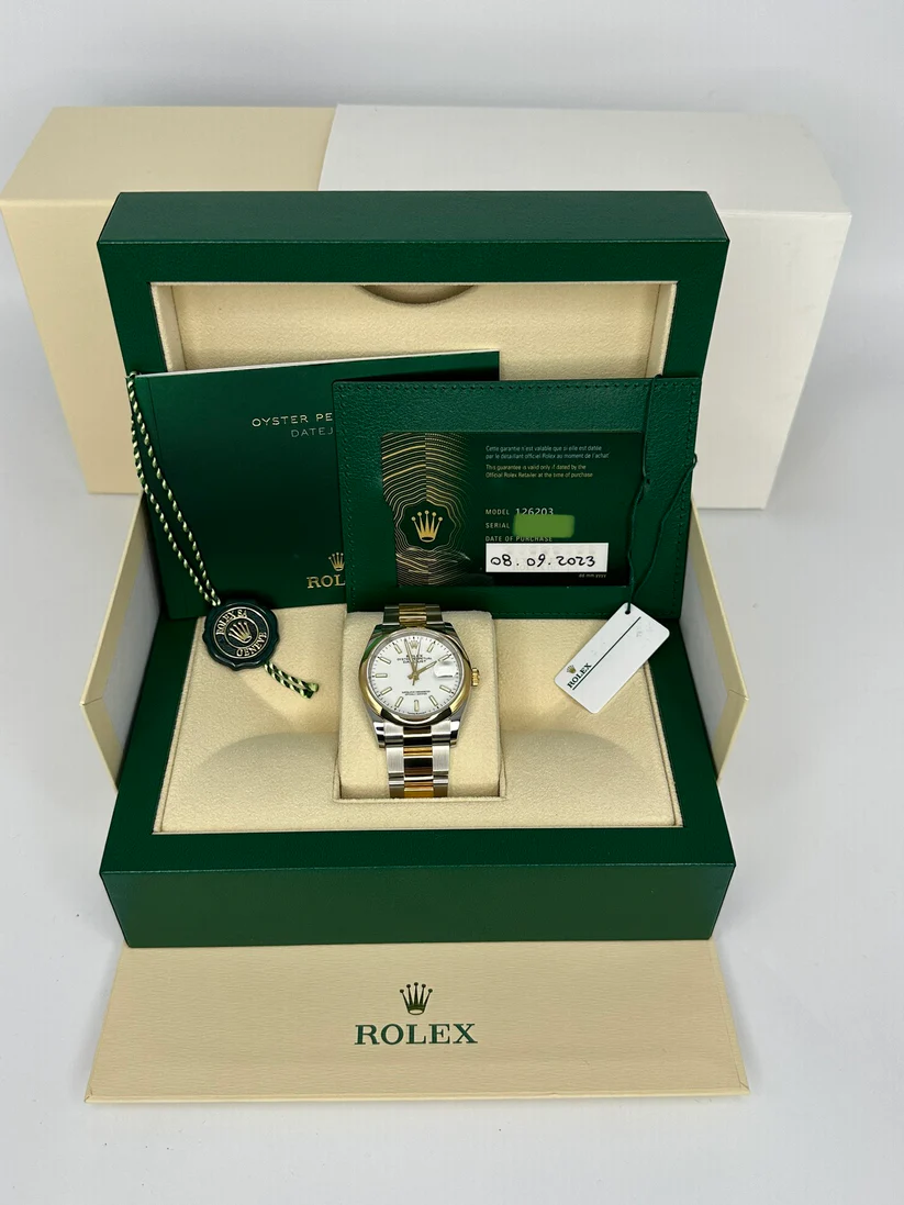RLX Datejust 36mm 126203 White Dial Domed Bezel Jubilee Bracelet - LITELUX