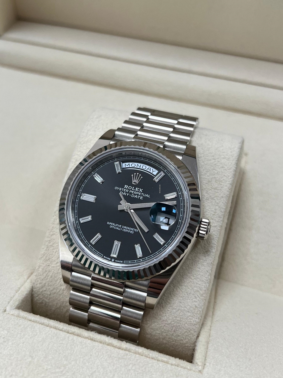 RLX Day-Date 40mm Black Diamonds Dial 228236-0004 - LITELUX
