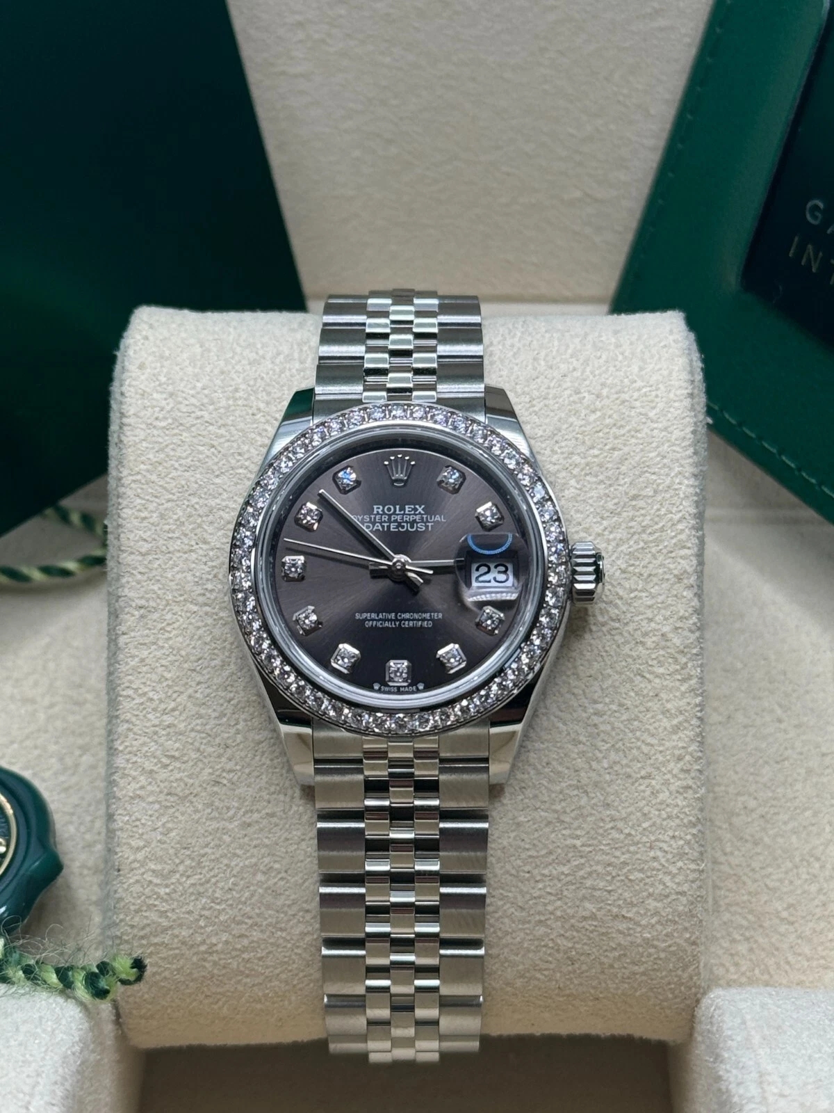 RLX Lady-Datejust 28mm 279384RBR Dark Gray set with Diamonds - LITELUX