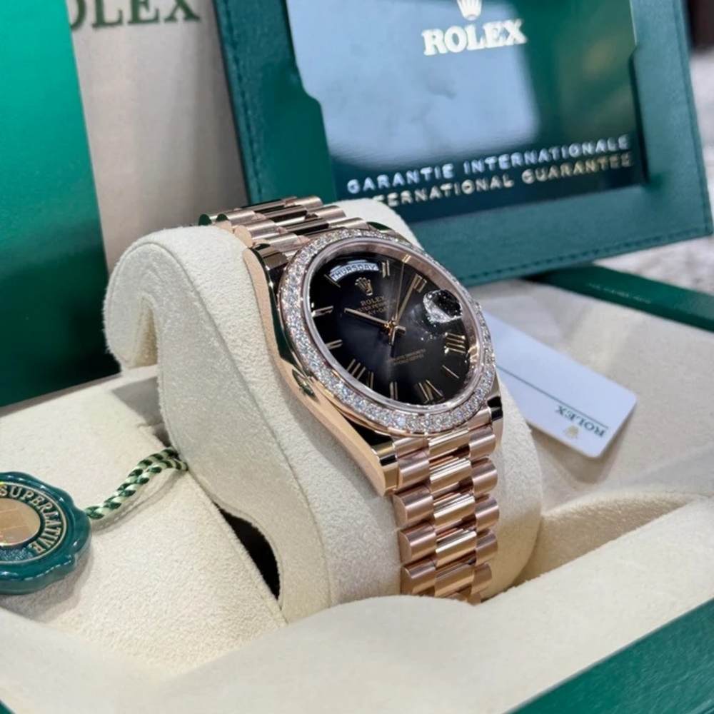 RLX Day-Date 40mm Slate Ombré Dial and Diamond Bezel 228345rbr-0025 - LITELUX