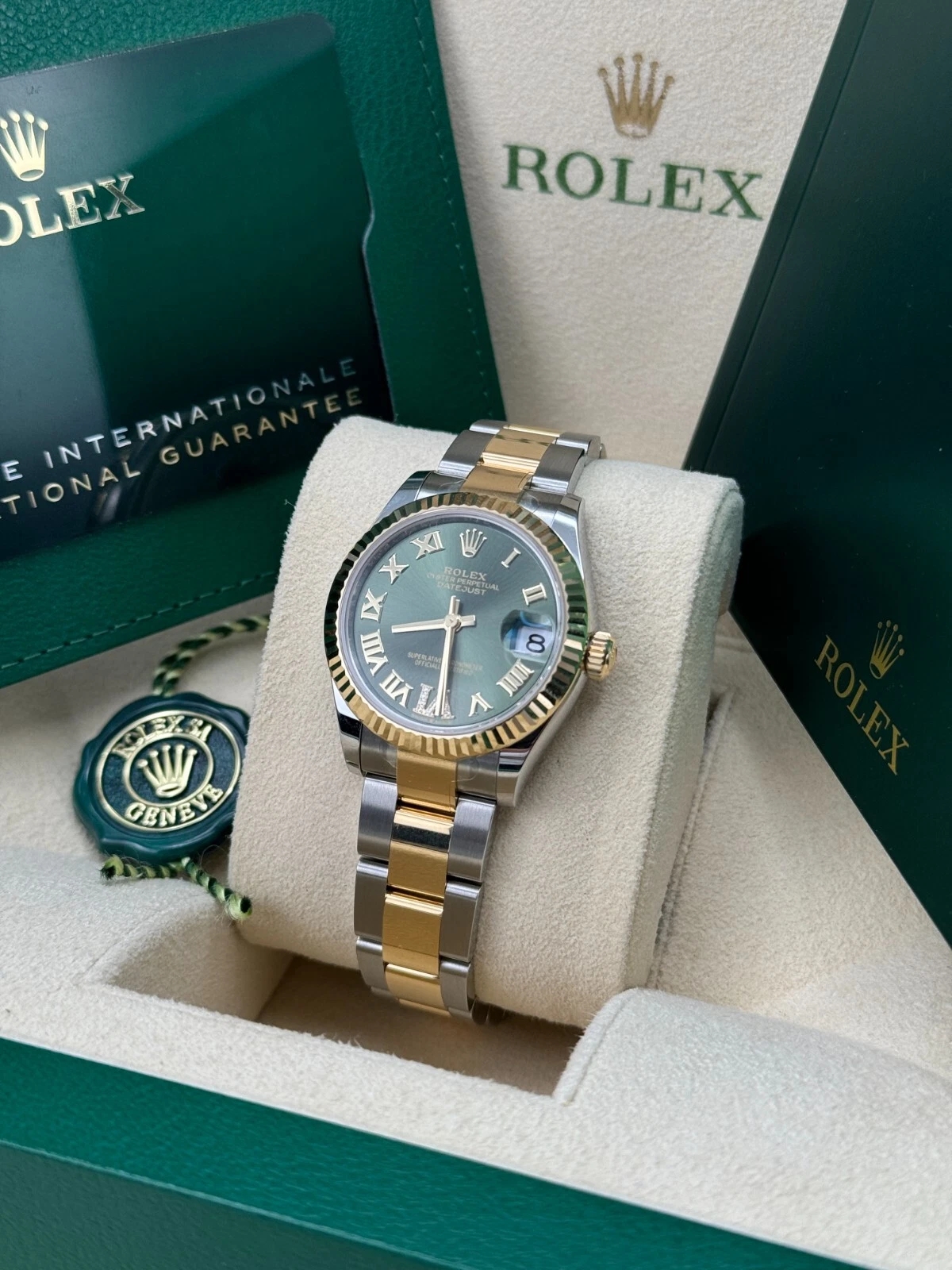 RLX Datejust m278273-0015/0016 31mm Olive Green Dial Stainless Steel and Yellow Gold Oyster Watch - LITELUX
