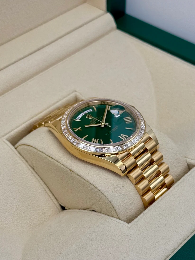 RLX Day-Date 40mm 228398TBR-0039 Green Dial President Watch - LITELUX