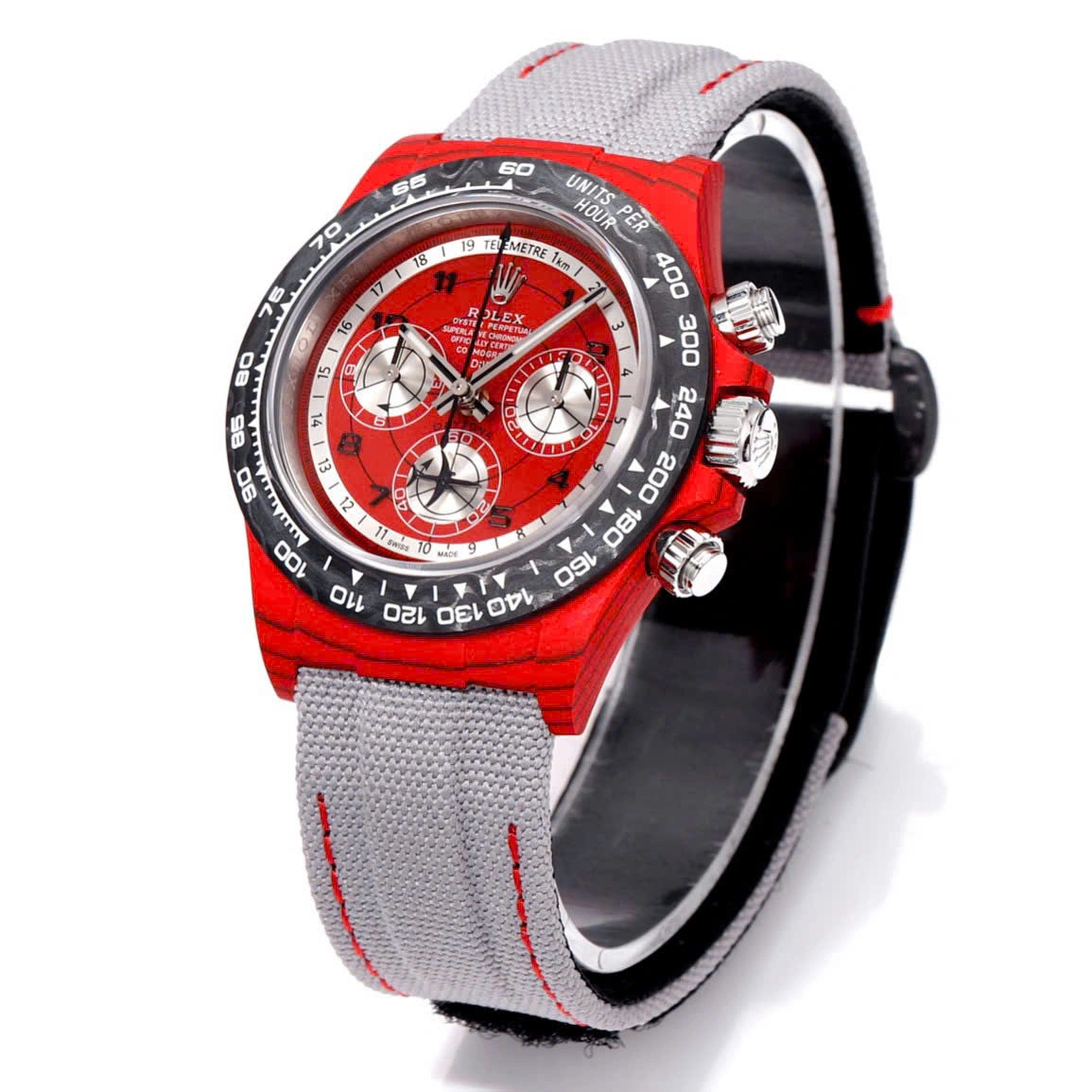 12A(Swiss movement)Rolex Cosmograph Daytona DIW Carbon AVIA Red 40mm Replica 1:1 – Top Quality Version - LITELUX