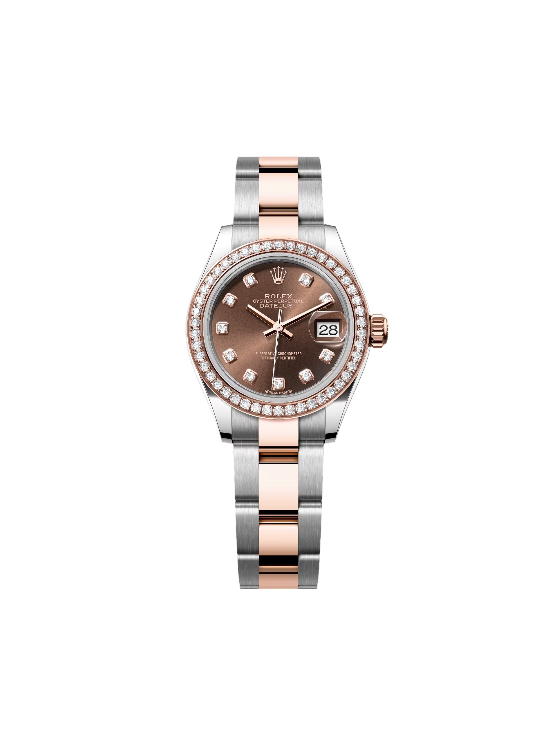 RLX Lady-Datejust 28mm 279381RBR Chocolate Diamond Dial Oyster Bracelet - LITELUX