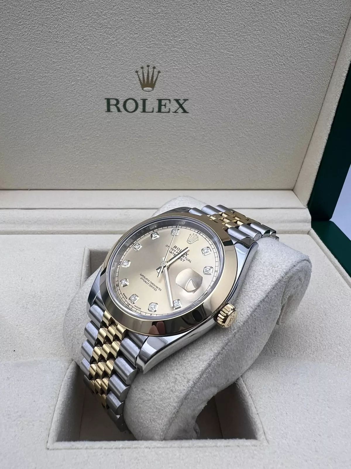 RLX Datejust 41mm 126303 Champagne Diamond Jubilee Steel and Yellow Gold Mens Watch - LITELUX