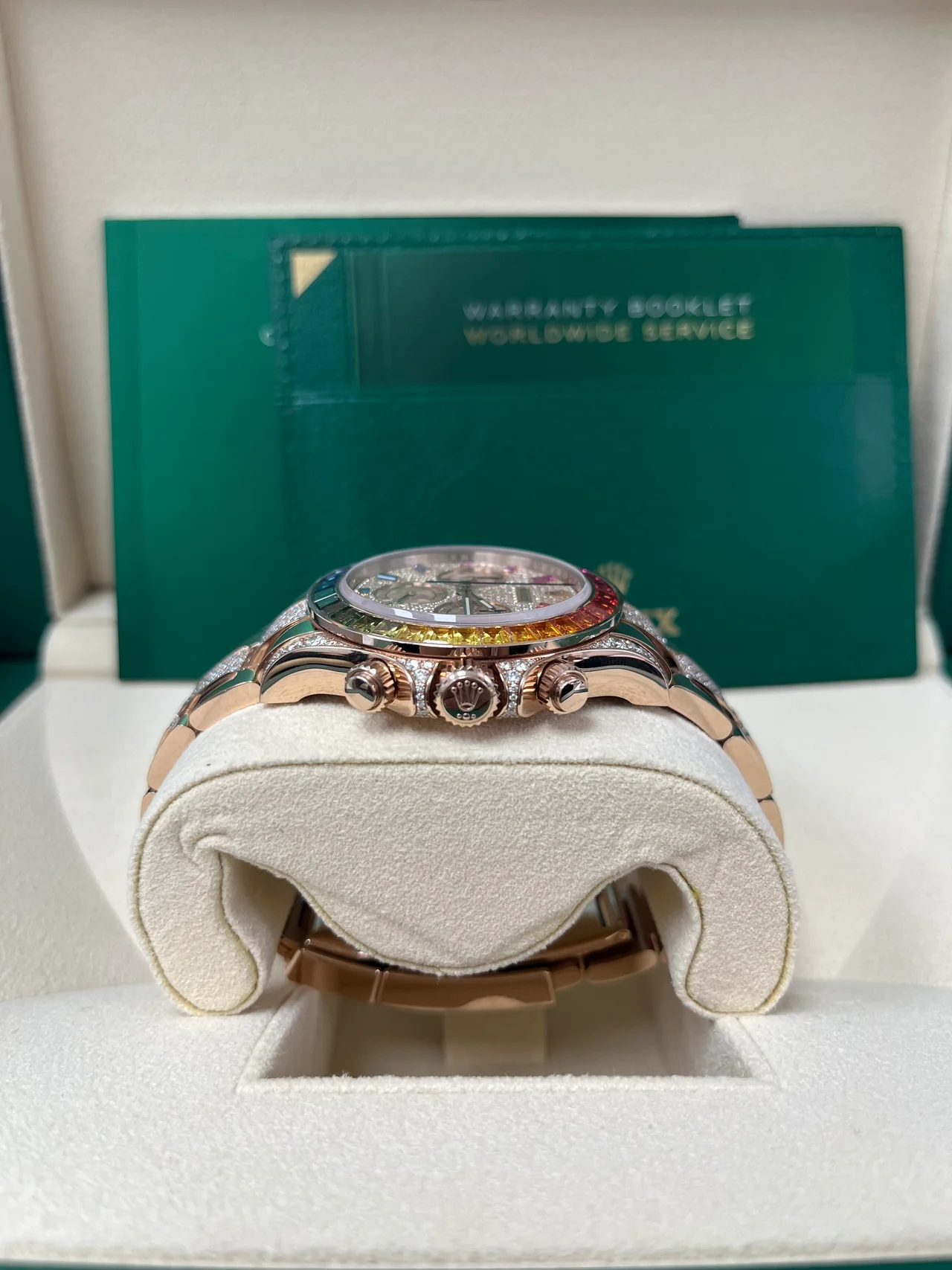 12A(Swiss movement)Rolex Cosmograph Everose Daytona Factory Diamond Rainbow Edition 40mm 116595RBOW - LITELUX