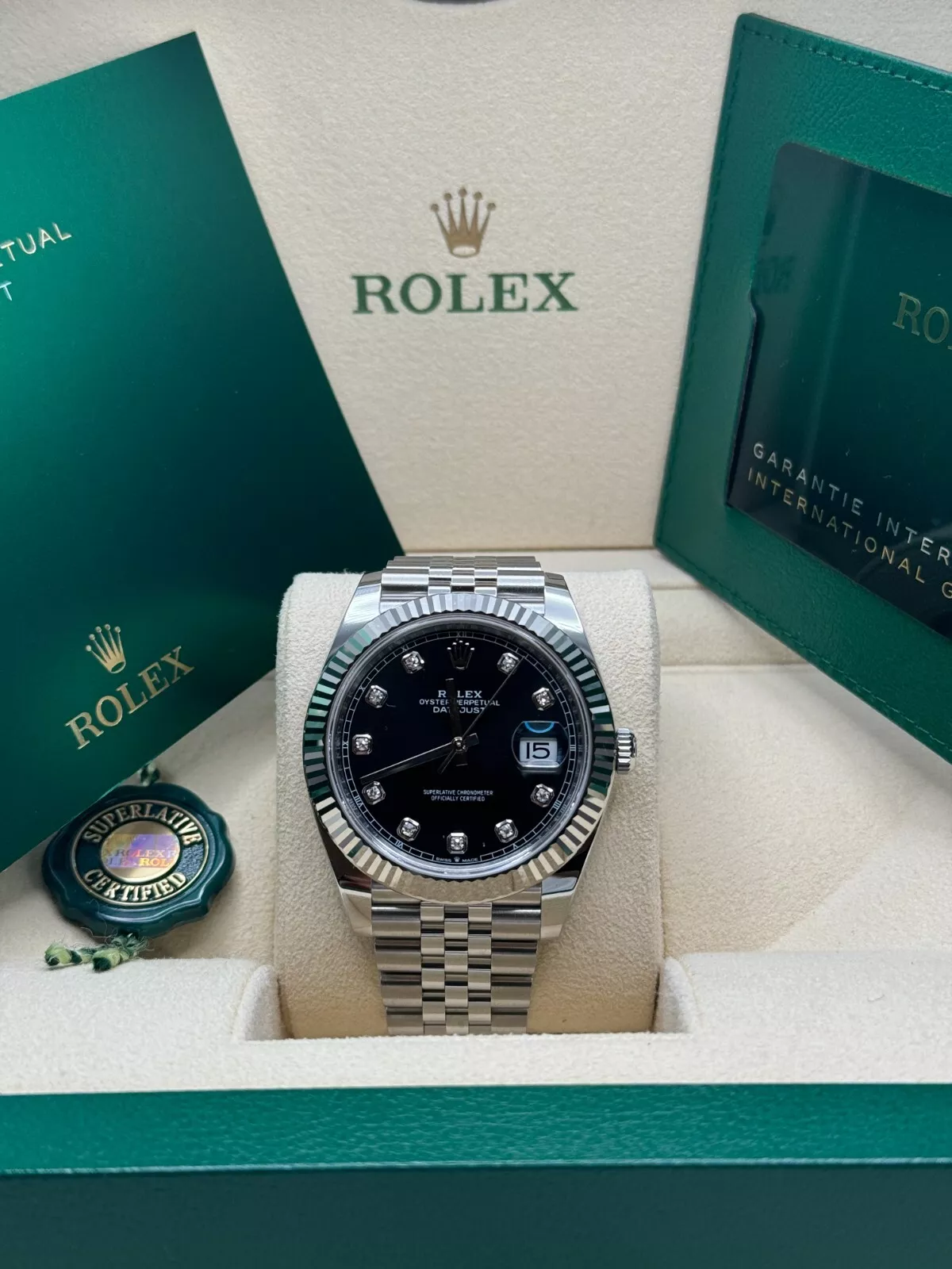 RLX Datejust 41mm 126334 Black Diamond Oyster Stainless Steel Mens Watch - LITELUX