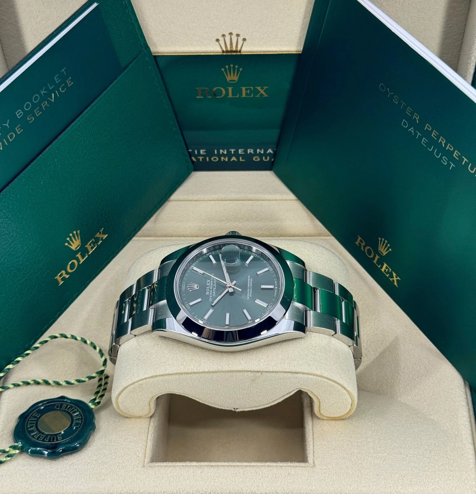 RLX Datejust 41mm 126300 Mint Green Dial Stainless Steel Oyster Bracelet Watch - LITELUX
