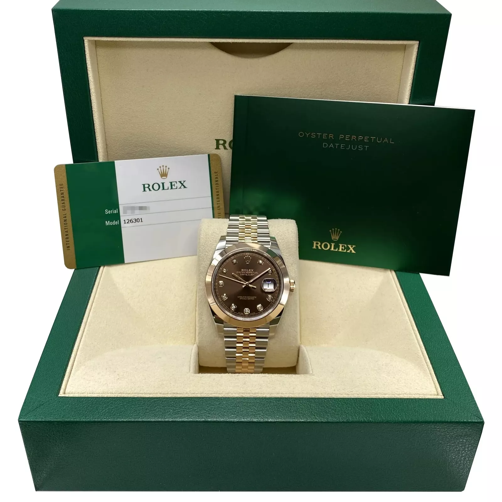 RLX Datejust 41mm 126301 Chocolate Diamond Jubilee Steel and Everose Gold Watch - LITELUX