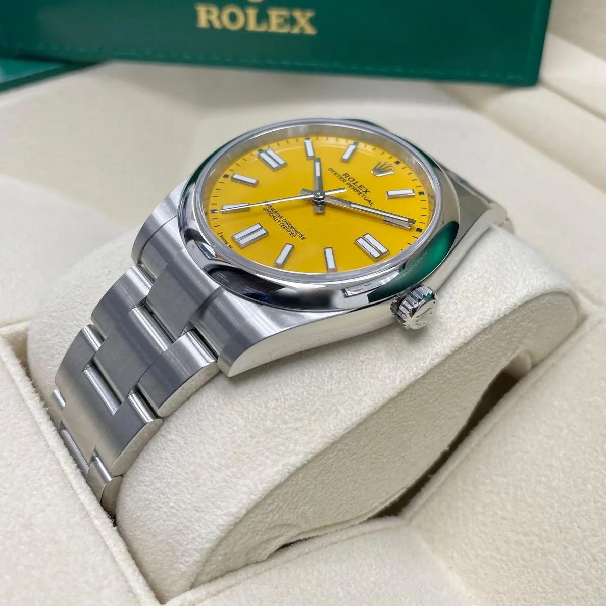 RLX Oyster Perpetual 36mm 126000-0004 Yellow Dial Stainless Steel Oyster Bracelet - LITELUX