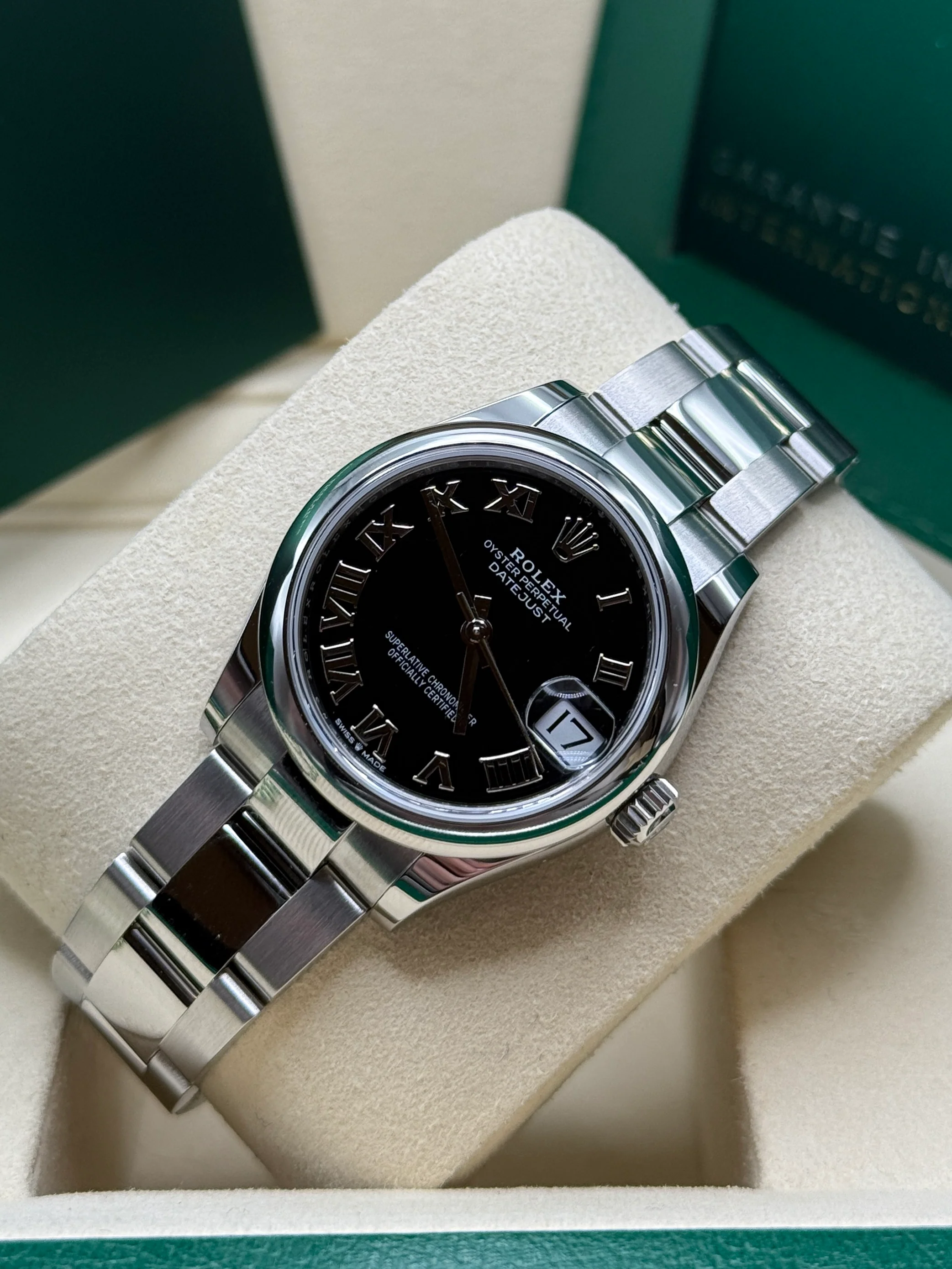 RLX Datejust m278240-0001/0002 31mm Black Roman Domed Bezel Oyster Oystersteel - LITELUX