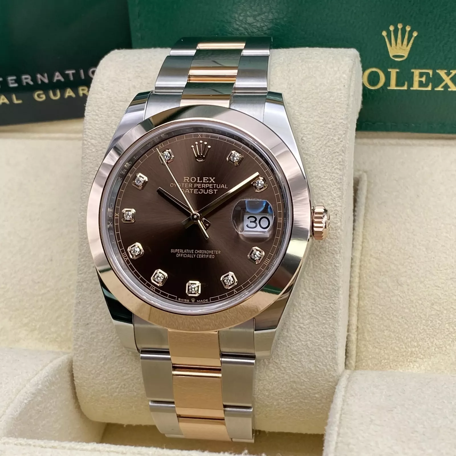 RLX Datejust 41mm 126301 Chocolate Diamond Jubilee Steel and Everose Gold Watch - LITELUX
