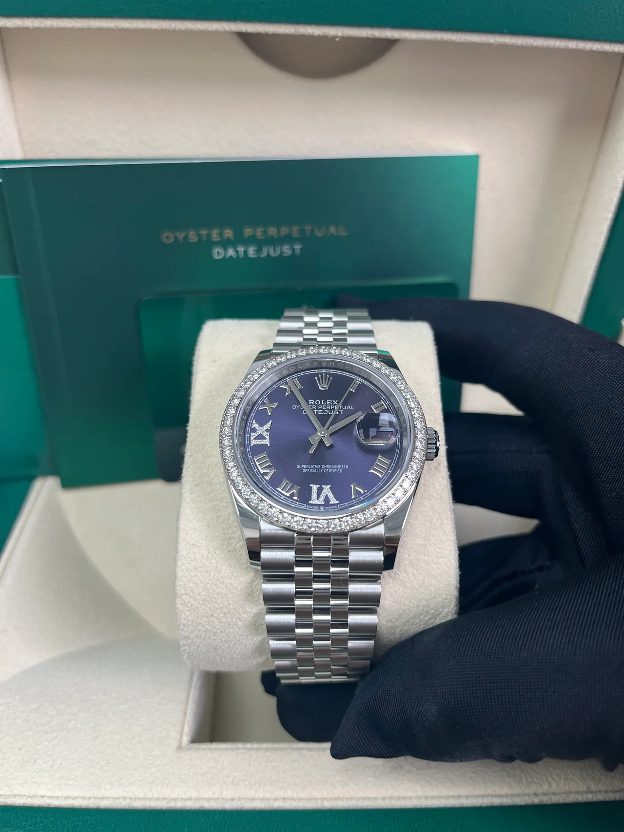RLX Datejust 36mm 126284 Aubergine Dial Jubilee Bracelet - LITELUX