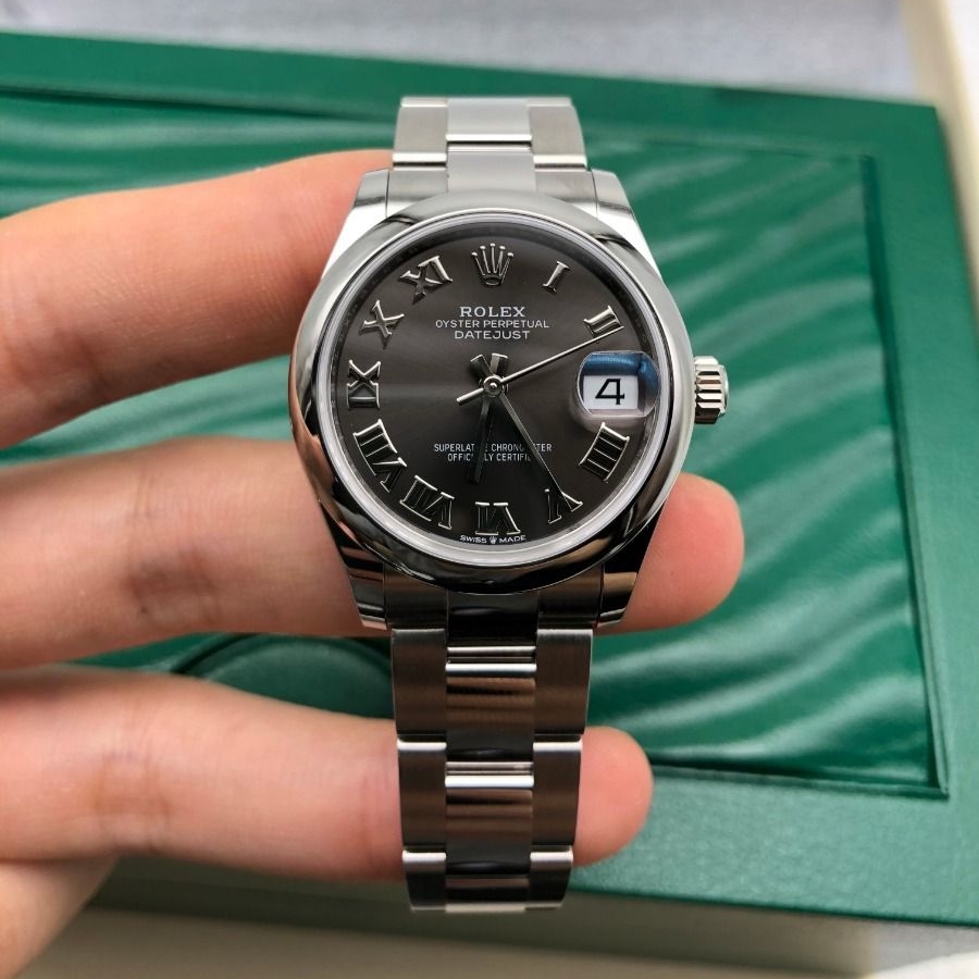 RLX Datejust m278240-0015/0016 31mm Dark Grey Roman Domed Bezel Oyster Oystersteel - LITELUX