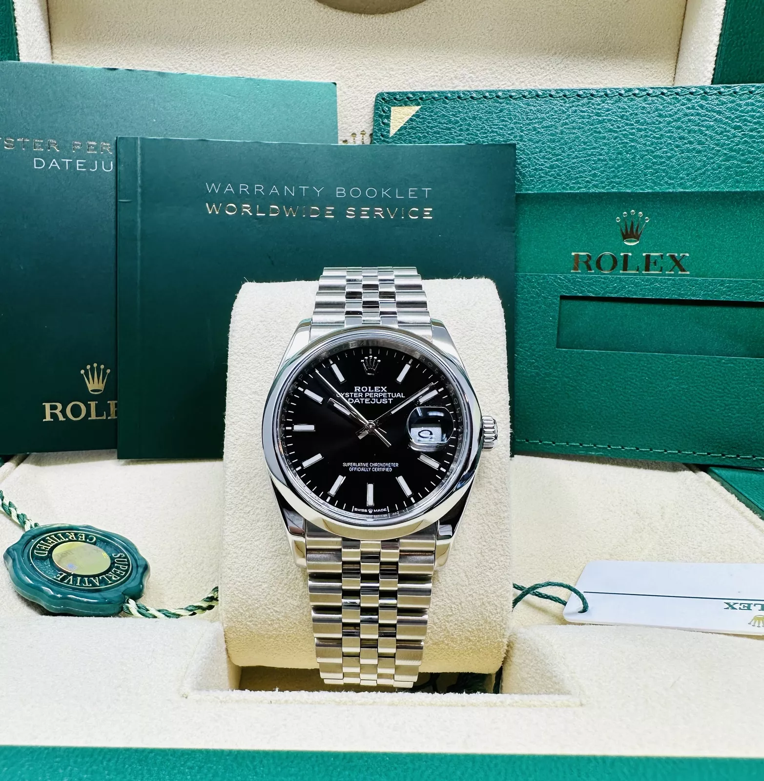 RLX Datejust 36mm 126200 Stainless Steel Black Dial Jubilee Watch - LITELUX