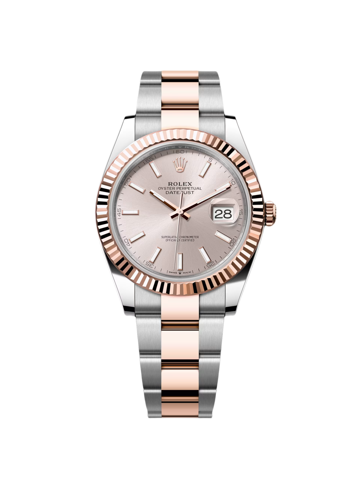RLX Datejust 41mm 126331 Sundust Index Oyster Steel and Everose Gold Watch - LITELUX