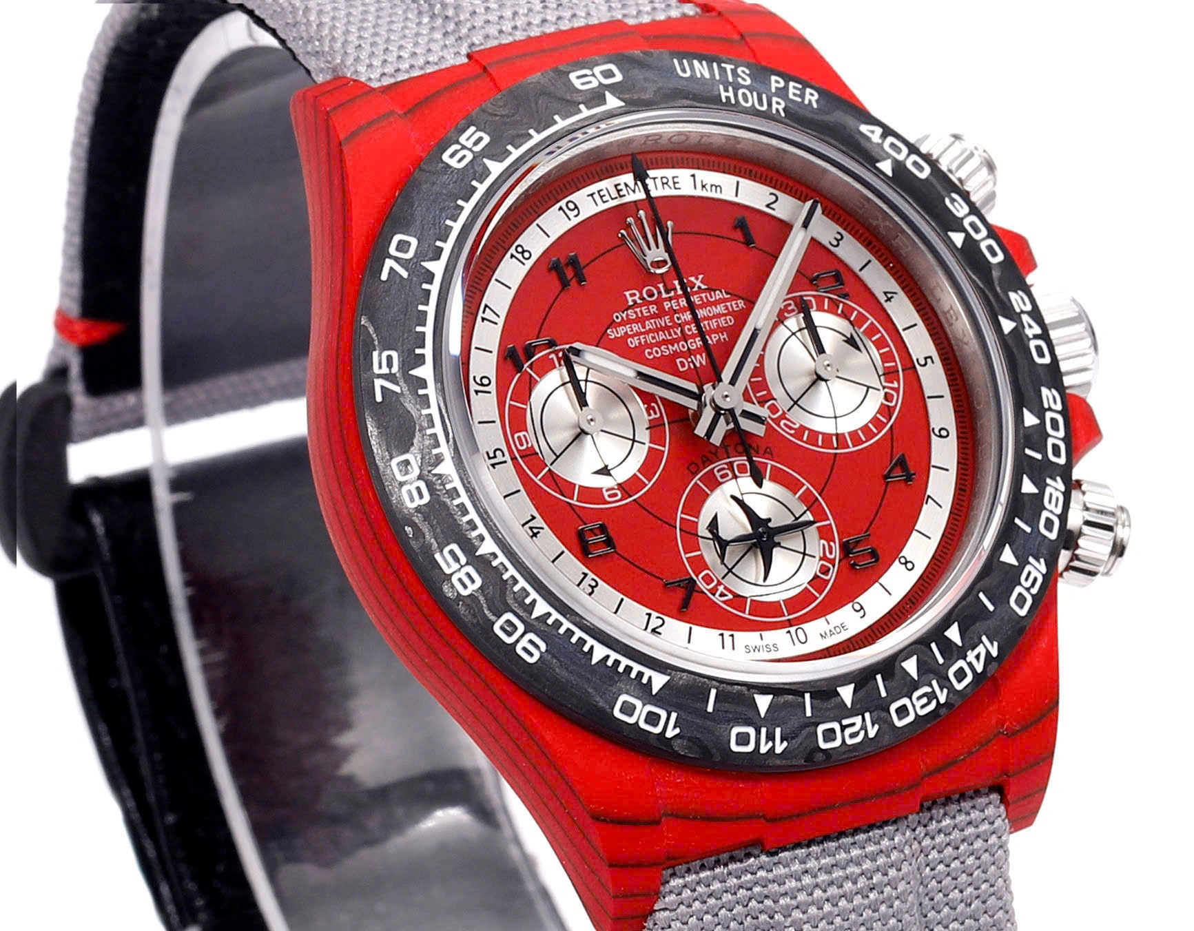 12A(Swiss movement)Rolex Cosmograph Daytona DIW Carbon AVIA Red 40mm Replica 1:1 – Top Quality Version - LITELUX