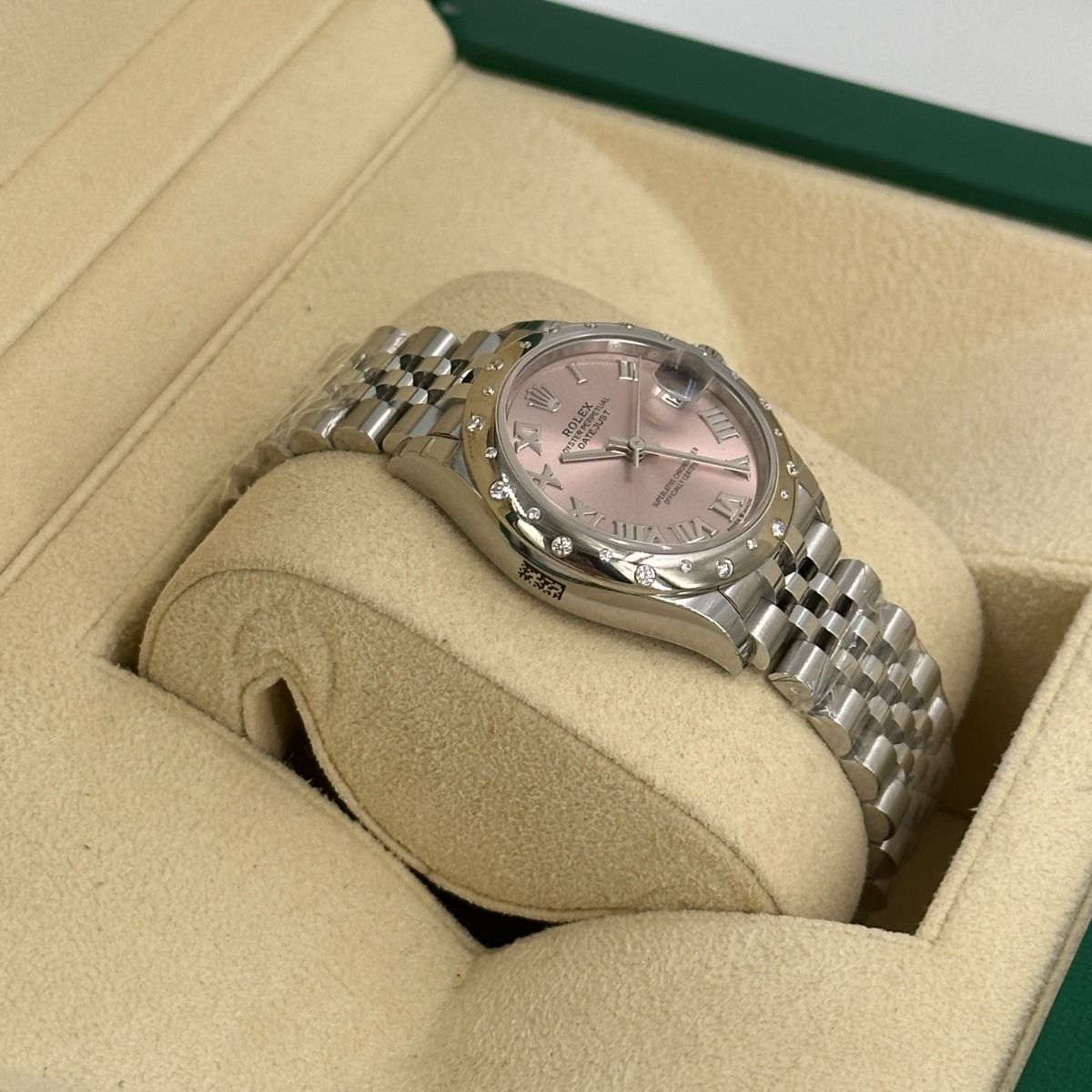 RLX Datejust m278344-0021/0022 Pink Dial 31mm Domed Diamond Oyster Watch - LITELUX