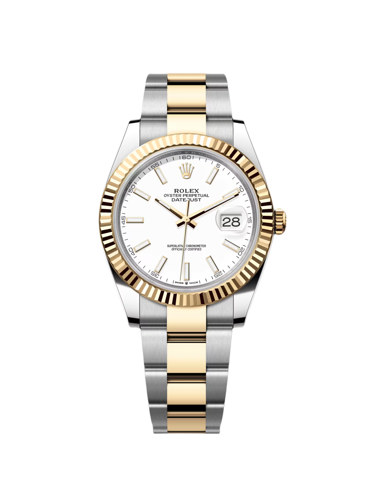 RLX Datejust 41mm 126333 White Index Oyster Steel and Yellow Gold Mens Watch - LITELUX