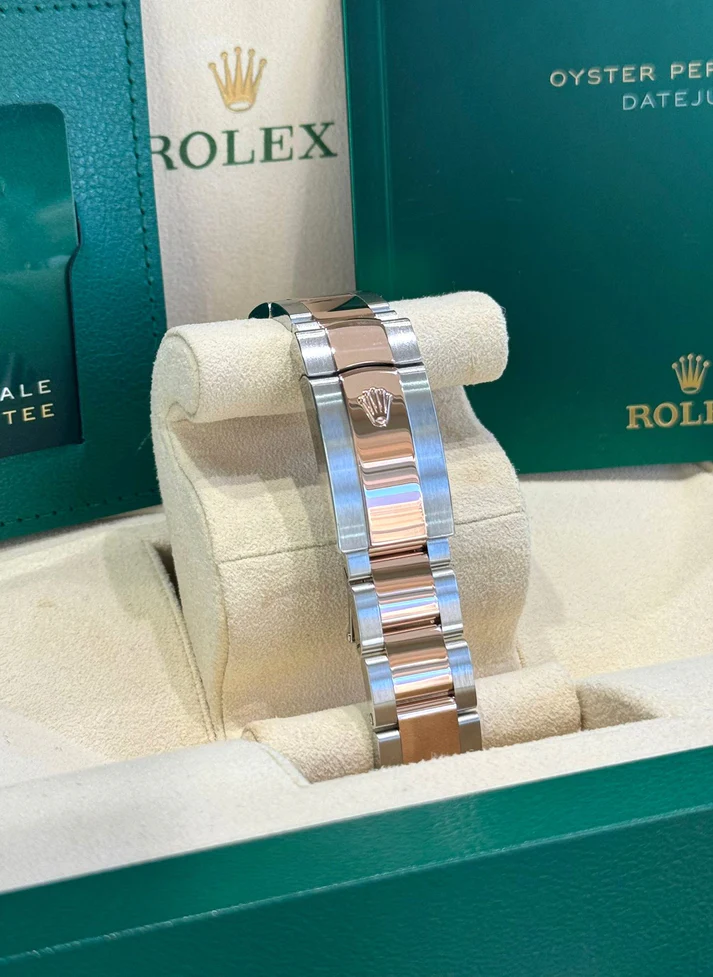 RLX Datejust 41mm 126301 Chocolate Index Oyster Steel and Everose Gold Watch - LITELUX
