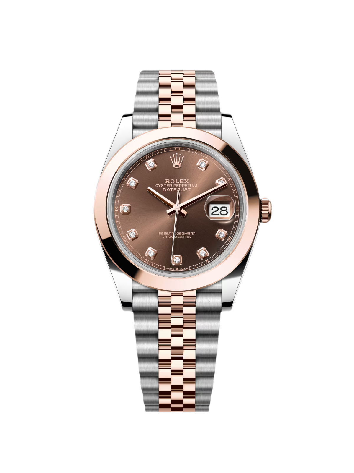 RLX Datejust 41mm 126301 Chocolate Diamond Jubilee Steel and Everose Gold Watch - LITELUX