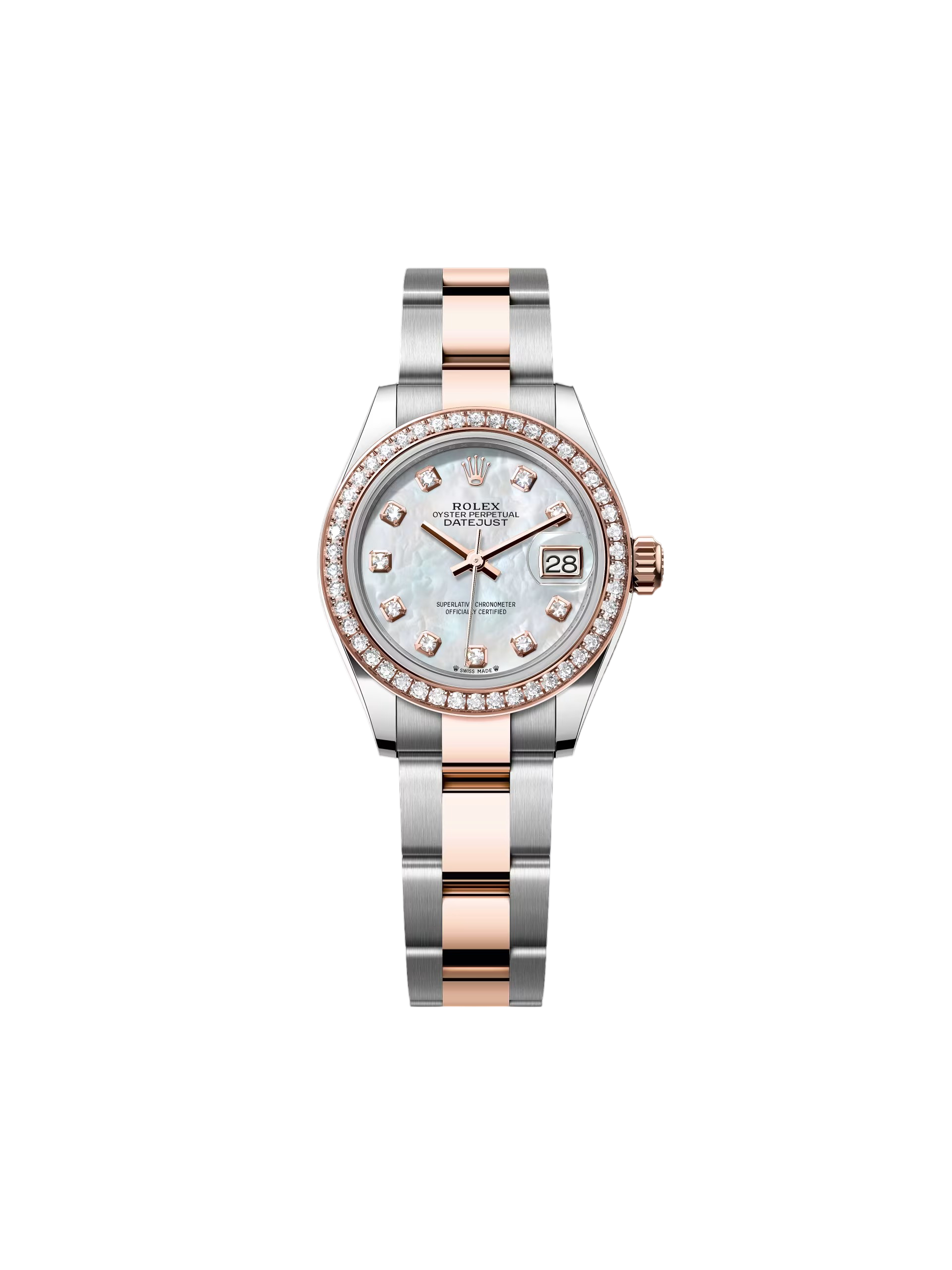 RLX Lady-Datejust 28mm 279381RBR Mother-of-Pearl Diamond Dial Oyster Bracelet - LITELUX