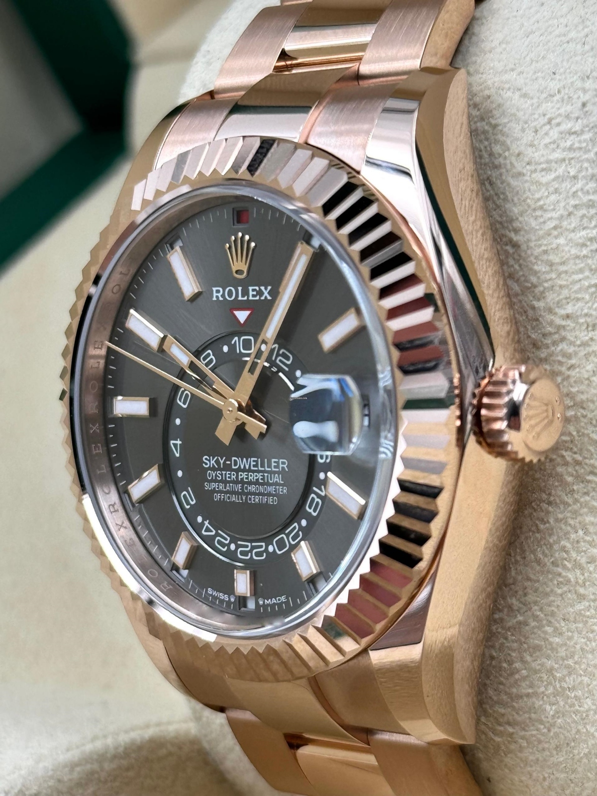 RLX Sky-Dweller 42mm 336935-0002 Rose Gold Chocolate Dial - LITELUX
