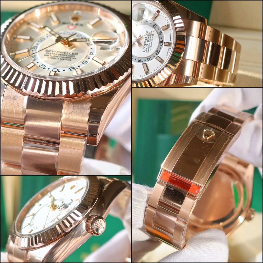 RLX Sky-Dweller 42mm 336935-0003 Rose Gold White Dial Oyster - LITELUX