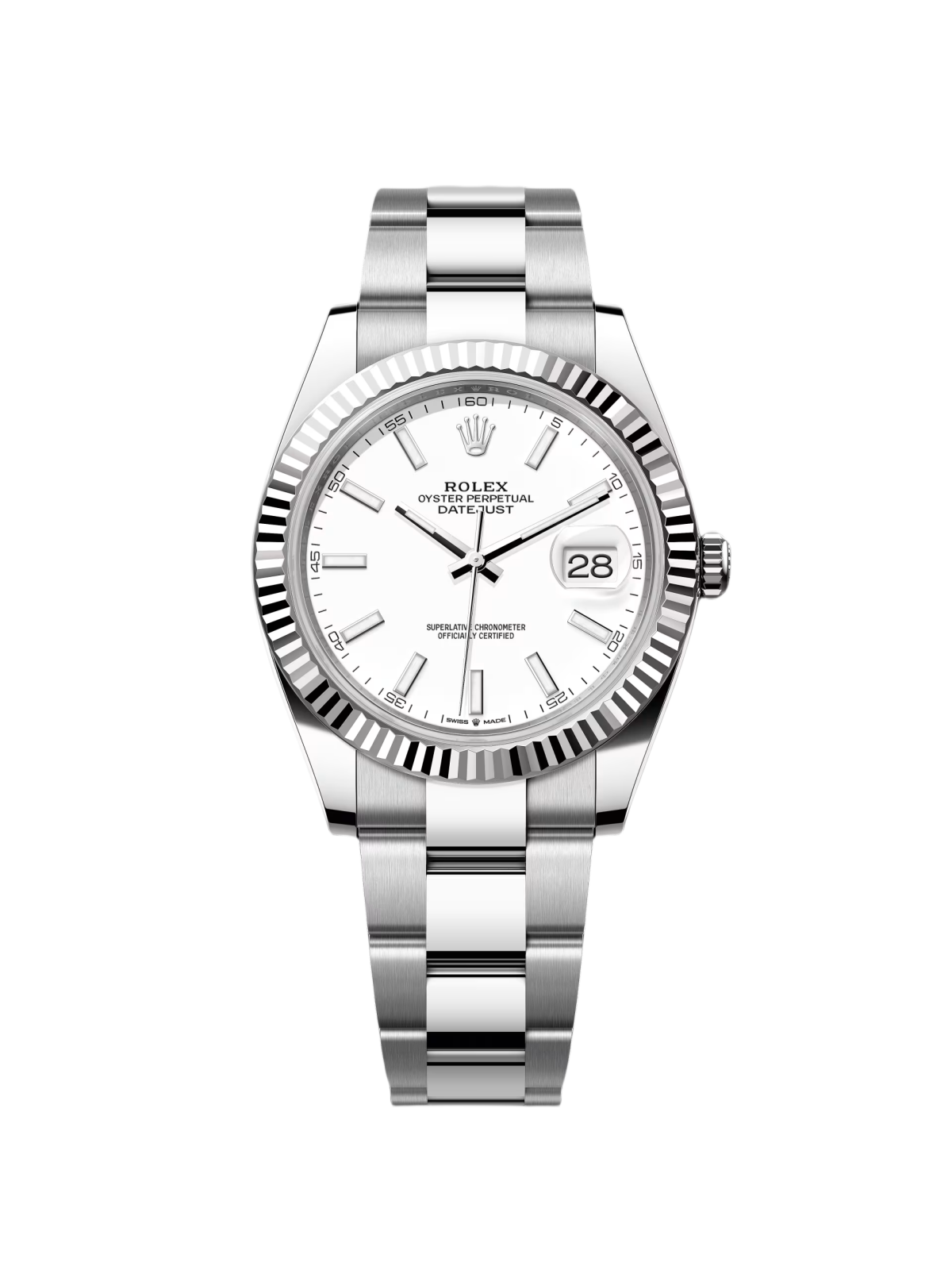 RLX Datejust 41mm White Index Oyster Stainless Steel Men’s Watch - 126334 - LITELUX