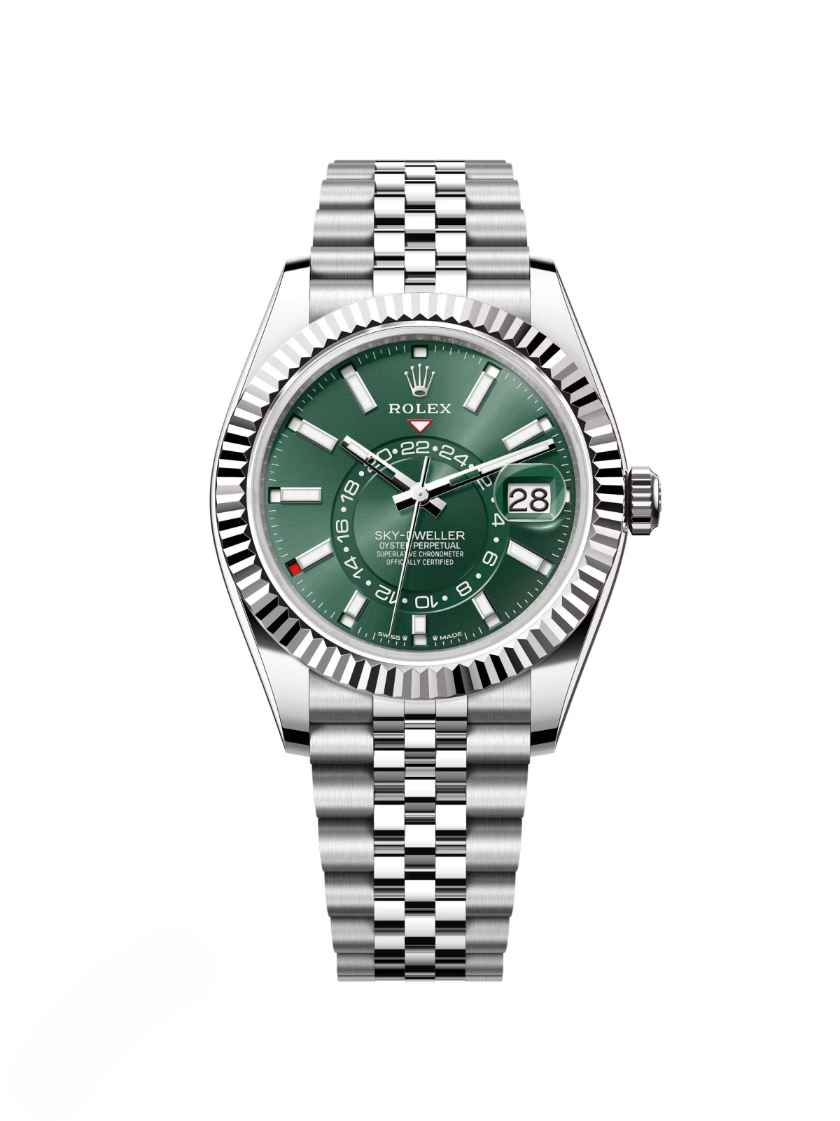 RLX Sky-Dweller 42mm 336934-0002 Stainless Steel Green Dial Oyster - LITELUX